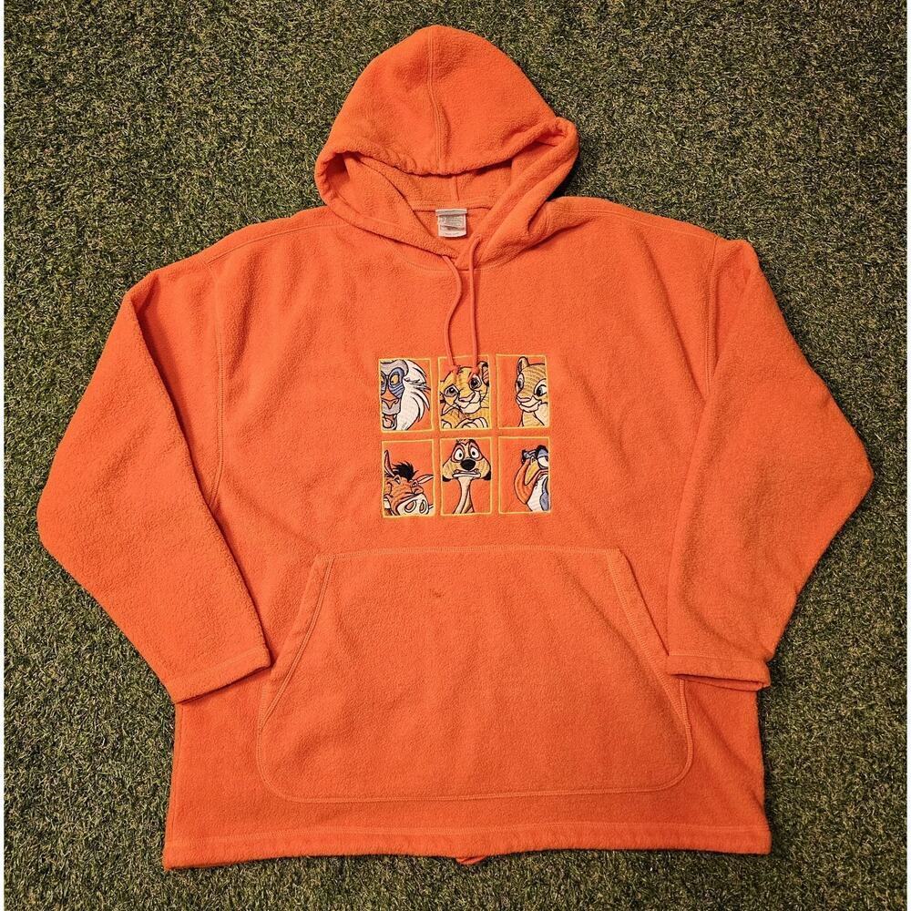 Vintage Lion King Disney Store Character Hooded Fleece Sweatshirt Adult Sz Large
